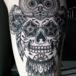 owl dotwork tattoo