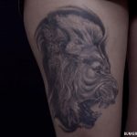 Realistic lion head tattoo