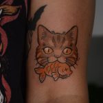 Kat en Vis tatoeage