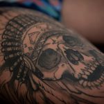 Skull tattoo close up