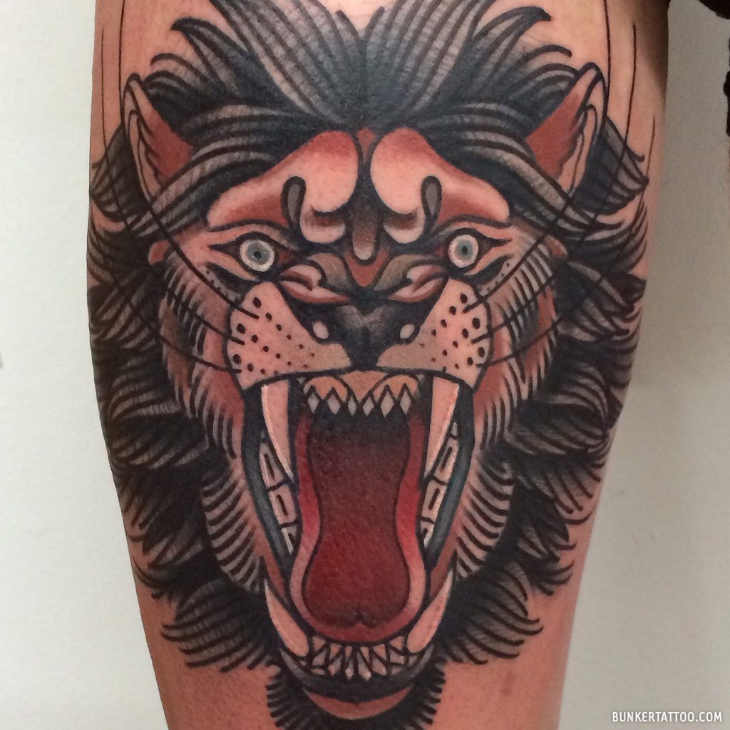 Traditional Lion tattoo