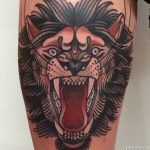 Traditional lion tattoo
