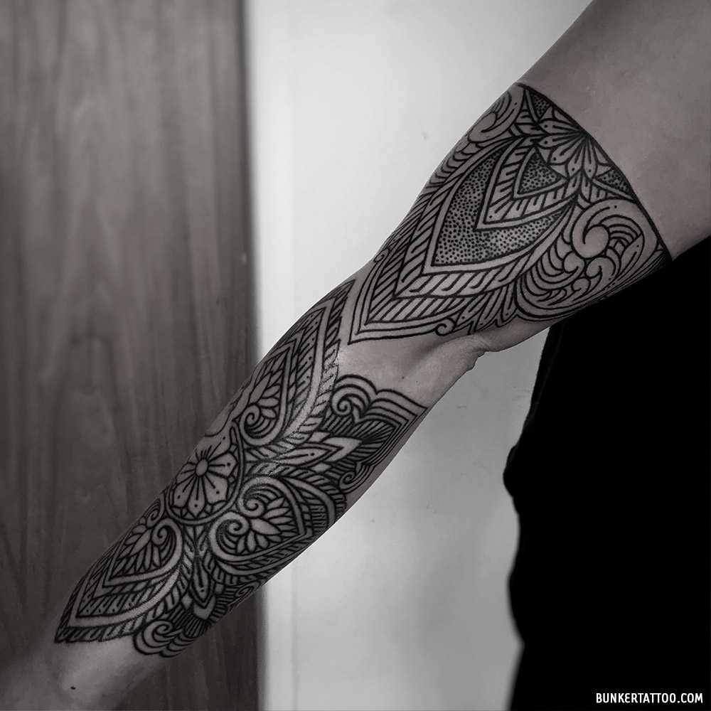 Blackwork sleeve  Bunker Tattoo  Quality tattoos