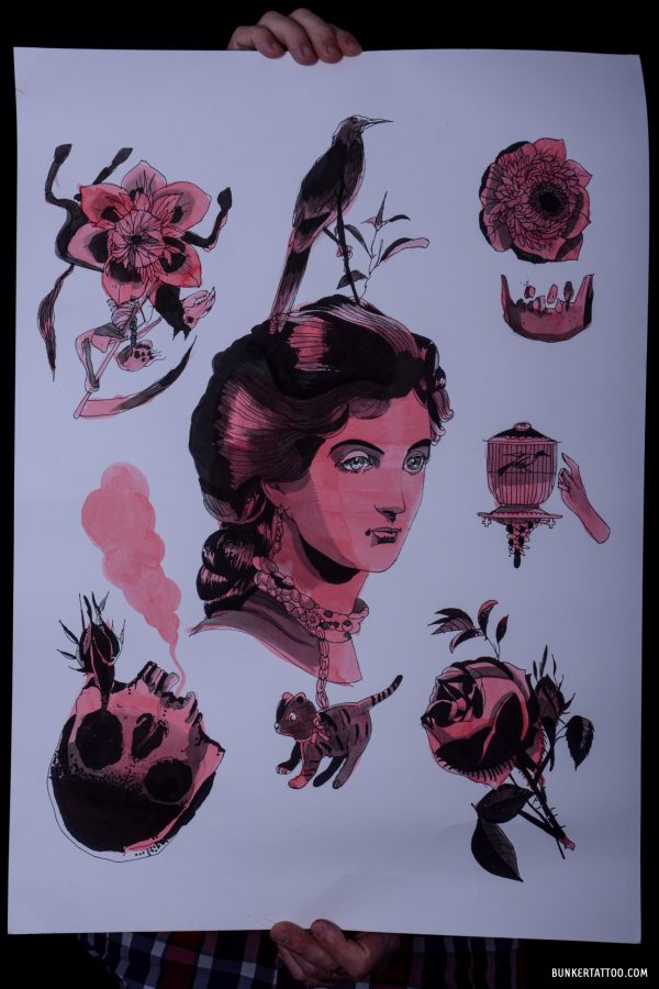 Rutger print: lady in red