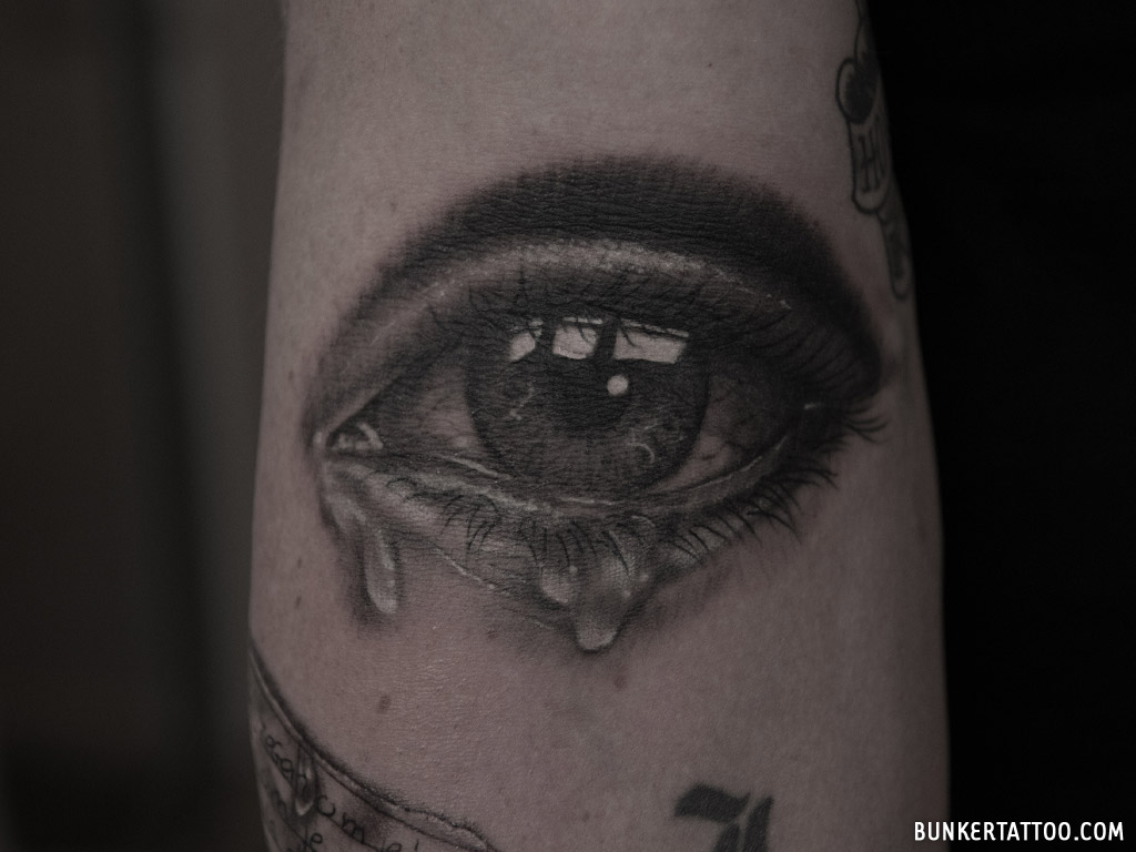 realistic eye tattoo done by Brian Martinez at Masterpiece Tattoo