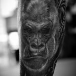 Realistic gorilla tattoo