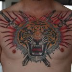 Neotraditional tiger tattoo