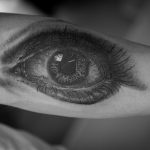 Hyper realistic eye tattoo